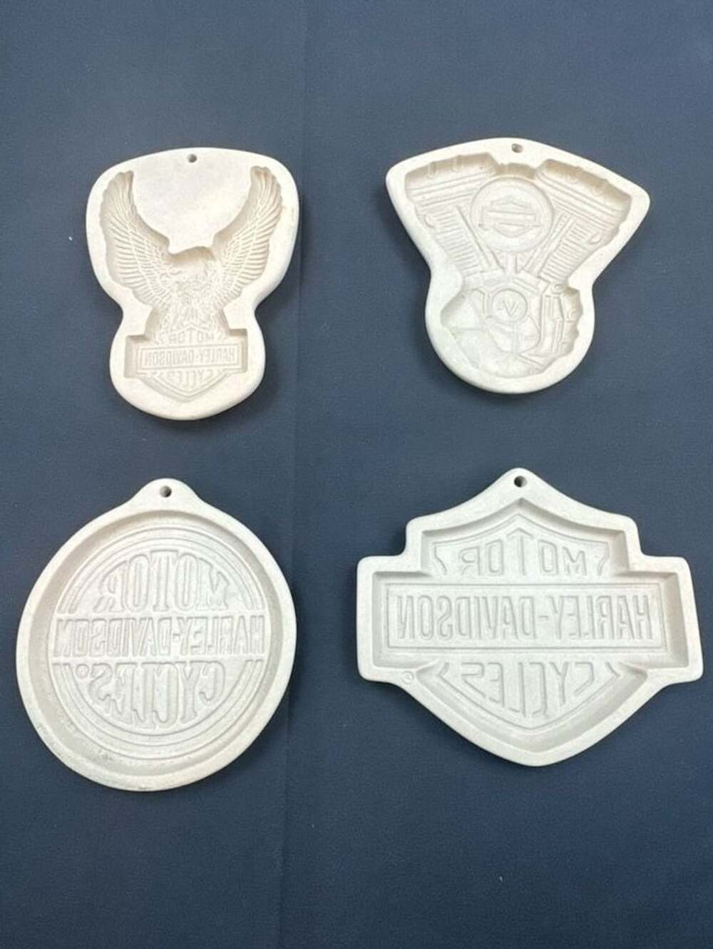 Rare full set Harley-Davidson 1992 Ceramic Cookie Molds Lot of 4 USA